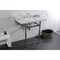 Kingston Brass 36 Carrara Marble Console Sink with Brass Legs, Marble WhitePolished Chrome LMS36MBSQ1 - alternate 6